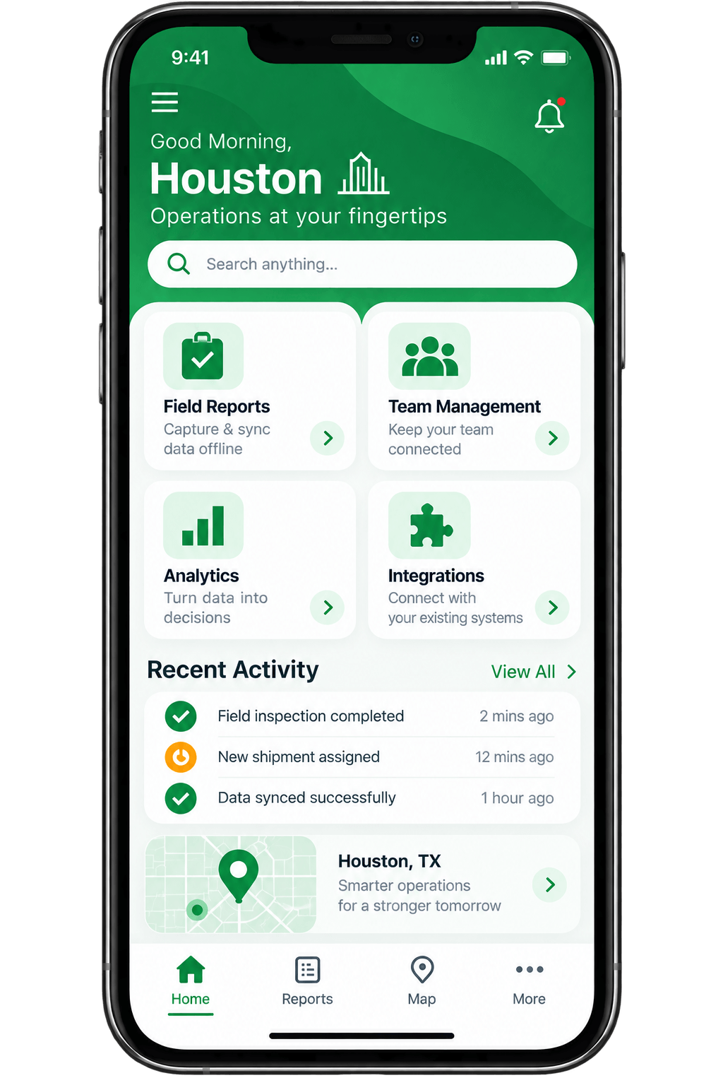 Houston Mobile App Development — iOS, Android, React Native, Flutter for Houston Businesses